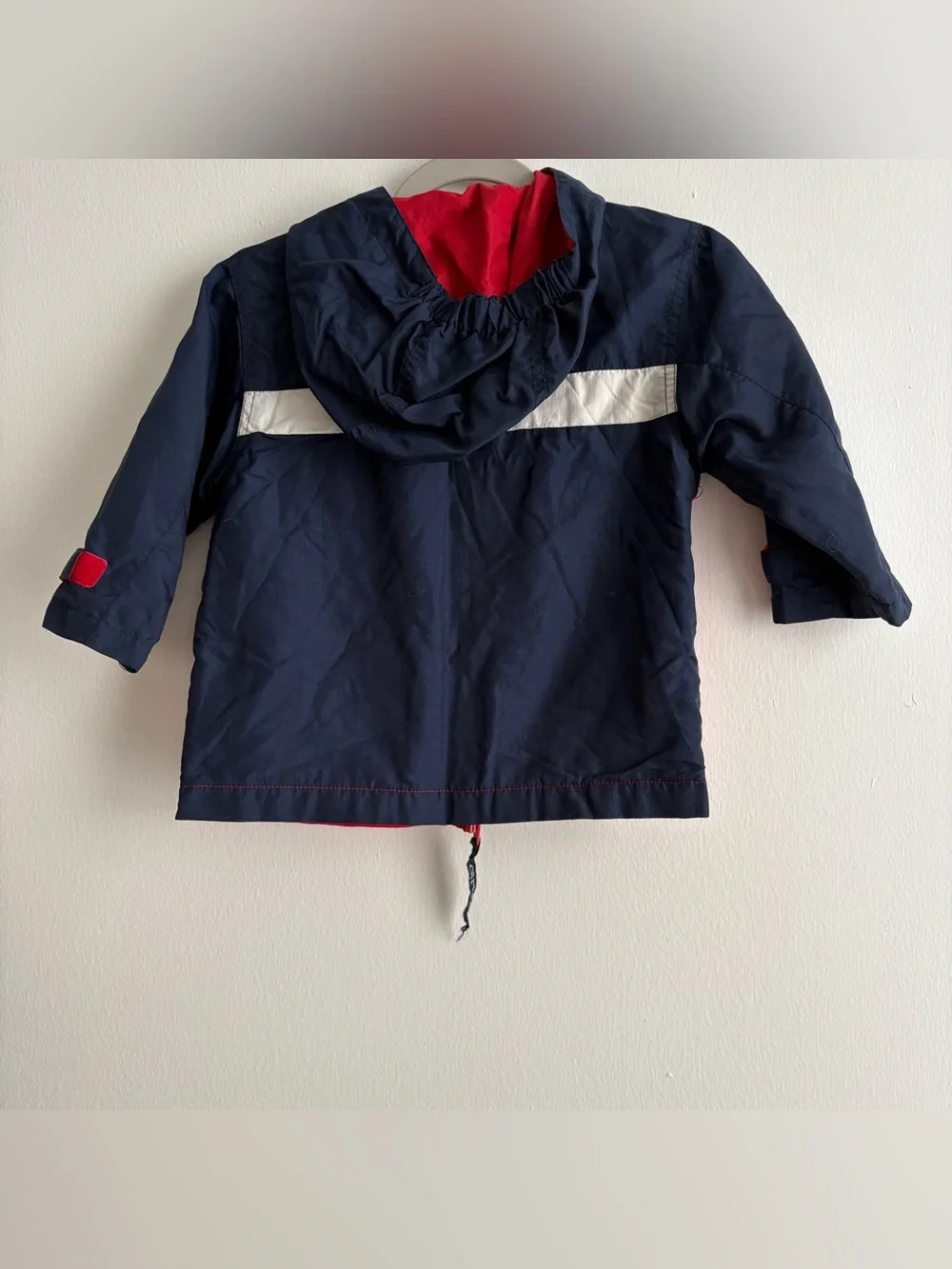 VTG Carter's Baby Colorblock Hooded Full Zip Jacket Red Blue White 18 Months